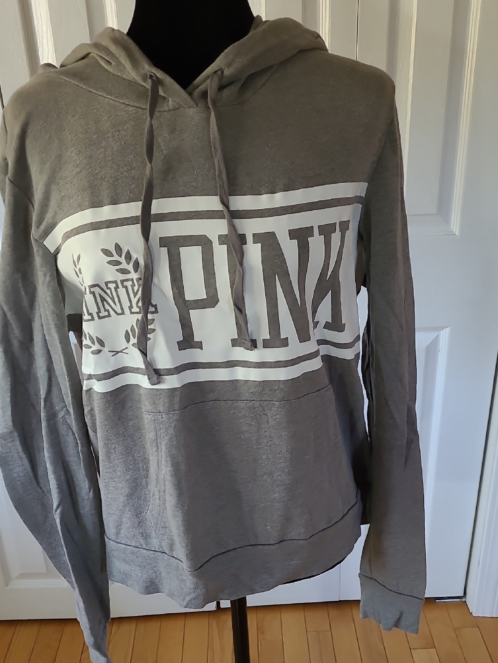 PINK Victoria's Secret Gray Logo Hooded Sweatshirt